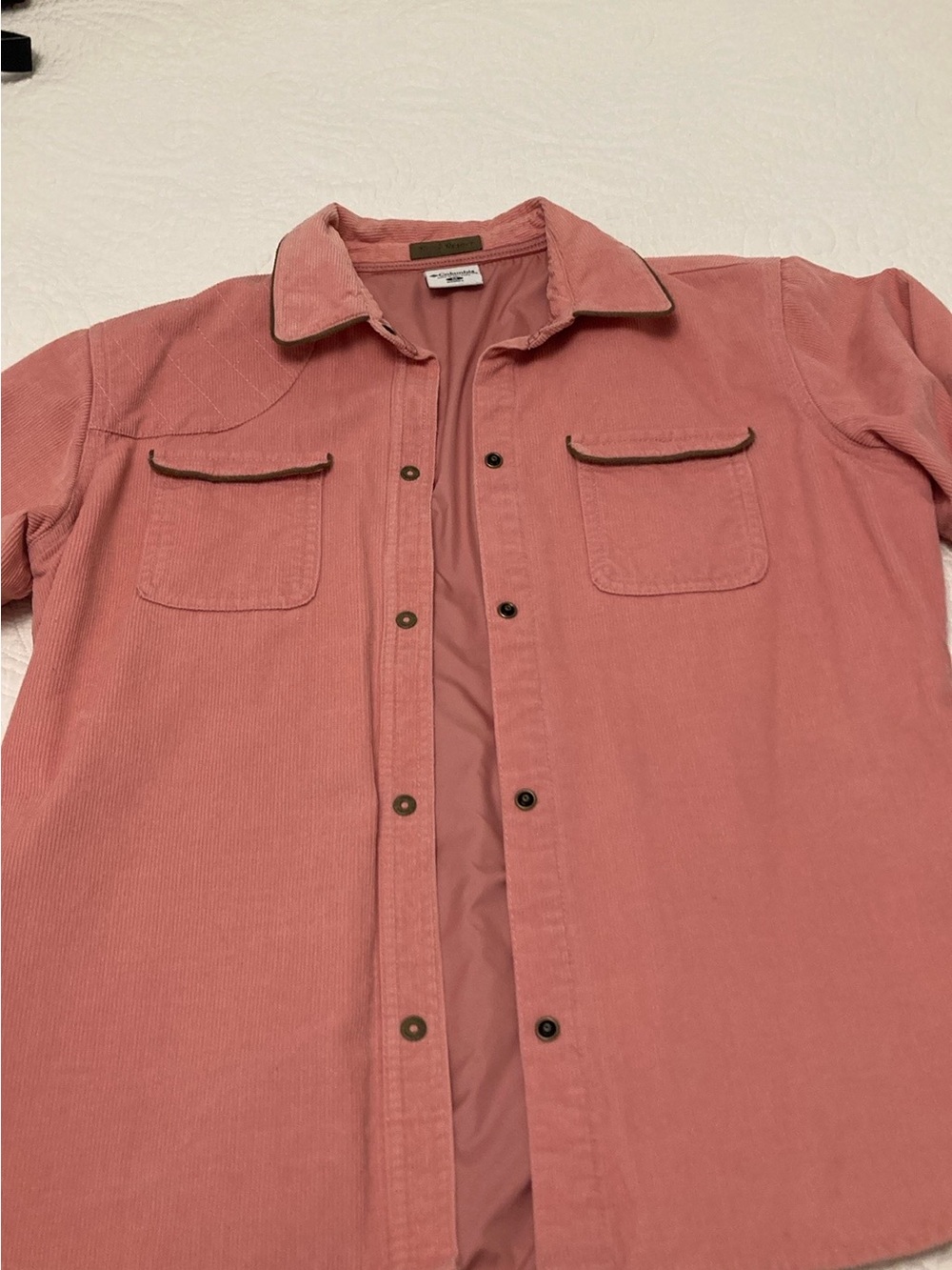 Columbia Pink Corduroy Button-Up Jacket